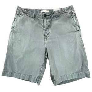 Billy Reid Clyde Shorts Mens 33x9 Blue Solid Cotton Chino Textured Casual